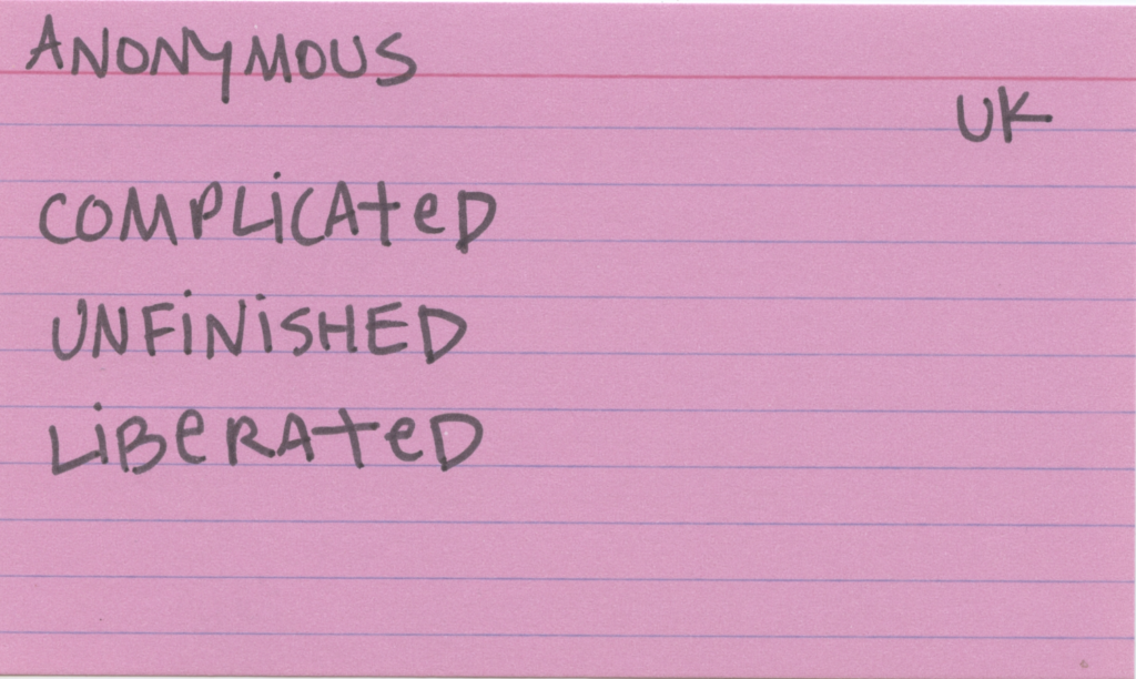 Being Adopted, 2020/2024, participant response.